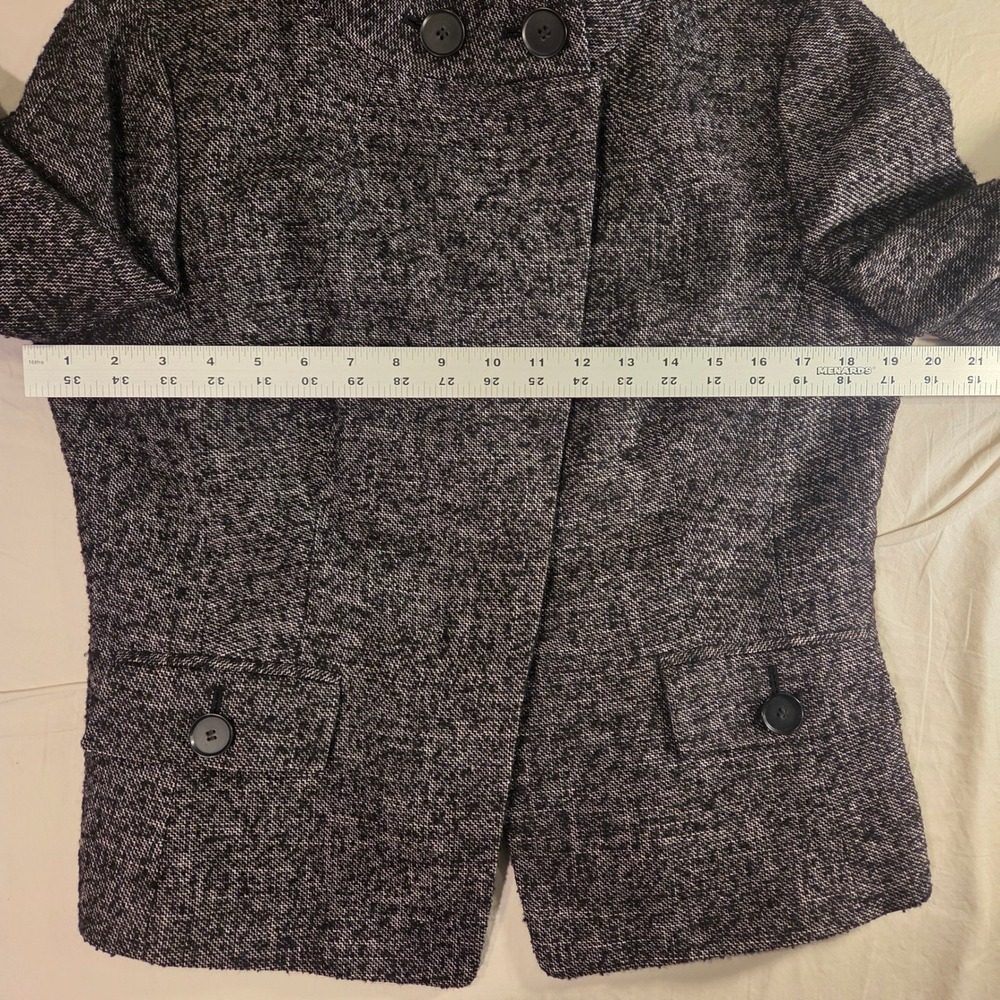 Ann Taylor Wool Blend Tweed Blazer Jacket Size 10 Black White Office Classic - Picture 9 of 10